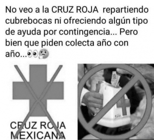 imagen de protesta contra la cruz roja mexicana